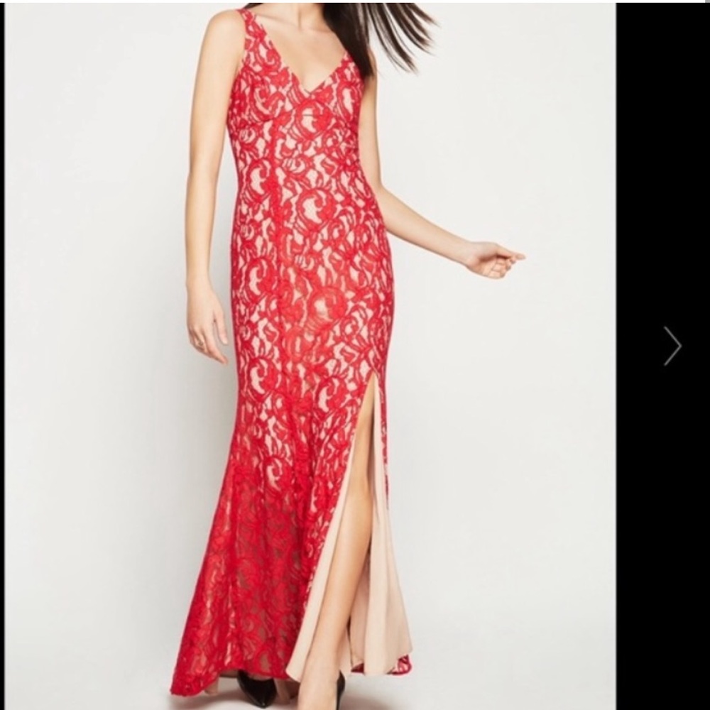 BCBGeneration red lace dress. Worn once, like new. Size 0.